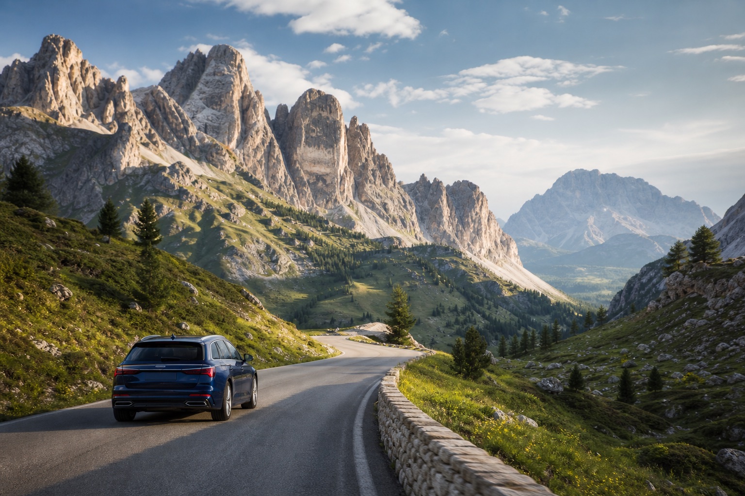 Carretera europea entre montañas